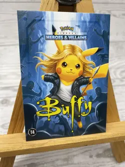 Pikachu as Buffy Rare Textured Foil Heroes & Villains (non- Pokemon fan art) - Image 2