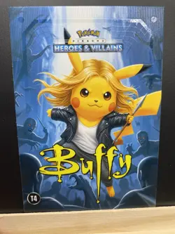 Pikachu as Buffy Rare Textured Foil Heroes & Villains (non- Pokemon fan art) - Image 4
