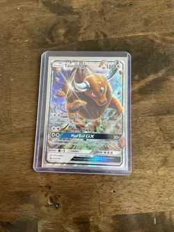 Pokemon TCG Tauros GX Sun & Moon Base Set 100/149 Holo Ultra Rare - Image 1