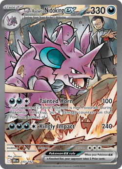 Pokemon TCG Team Rocket's Nidoking ex 233/182 Ultra Rare Destined Rivals NM/M - Image 1