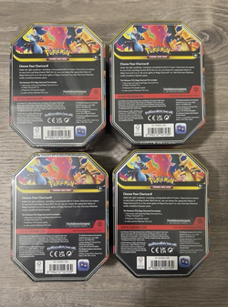 Pokemon TCG Mega Charizard EX Tins Set of 4 (X & Y) FACTORY SEALED - Image 4