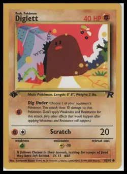 Pokemon TCG Team Rocket Diglett #52/82 First Edition - Image 1