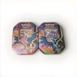 2 New Sealed Pokemon Mega Charizard Tins (Mega Charizard X & Y) IN HAND - Image 1