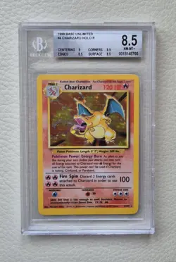 Charizard Base Set Holo - BGS 8.5 (9, 8.5, 8.5, 8.5) - 1999 - #4/102 - Pokemon - Image 1