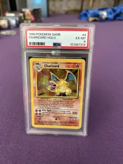 1999 Pokemon TCG Charizard Base Set Holo Rare #4 PSA 6 - Image 1