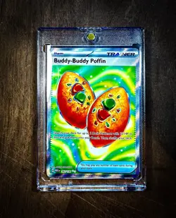 Pokemon TCG Buddy-Buddy Poffin 167/132 Mega Evolution Secret Rare Holo Trainer - Image 2