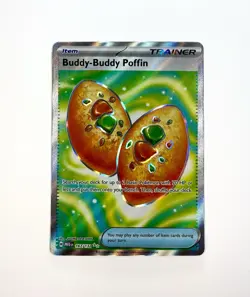 Pokemon TCG Buddy-Buddy Poffin 167/132 Mega Evolution Secret Rare Holo Trainer - Image 3