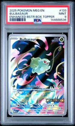 2025 POKEMON MEG EN-MEGA EVOLUTION ENHANCED BOOSTER BOX TOPPER BULBASAUR PSA 9 - Image 1
