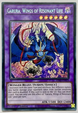 RA02-EN024 Garura Wings of Resonant Life - Secret Rare 1st Ed Near Mint YuGiOh - Image 1