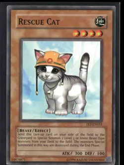 Rescue Cat FET-EN033 Common / Short Print Flaming Eternity Yu-Gi-Oh HP - Image 1