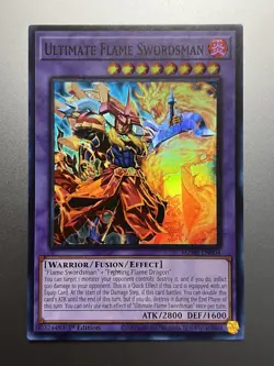 Yugioh - Ultimate Flame Swordsman Super Rare MZMI-EN004, Near Mint, 1st Edition - Image 1