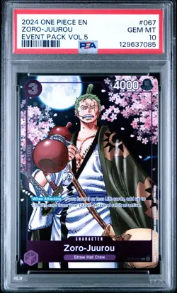 2024 ONE PIECE OP05-067 ZORO JUUROU EVENT PACK VOL 5 PROMO PSA 10 GEM MINT - Image 1