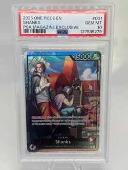 Shanks (2025 PSA Magazine Promo) OP09-001 One Piece Promo PSA 10 - Image 1