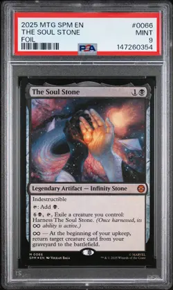 2025 MAGIC: THE GATHERING MARVEL'S SPIDER-MAN FOIL #0066 THE SOUL STONE PSA 9 - Image 1