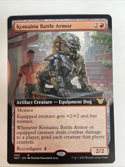 Komainu Battle Armor (Extended Art) Commander: Kamigawa: Neon Dynasty #60 Rare - Image 1