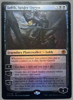MTG, Lolth, Spider Queen, Adventures in the Forgotten Realms, 112/281, Foil - Image 1