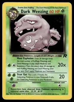 *MON NIGHT* Dark Weezing 14/82 Team Rocket Holo Rare - Image 1