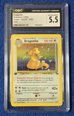 Pokemon ~ Dragonite Holo - Fossil Set 1999 - Wizards of the Coast - CGC 5.5 Ex+ - Image 1