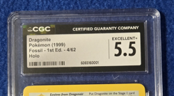 Pokemon ~ Dragonite Holo - Fossil Set 1999 - Wizards of the Coast - CGC 5.5 Ex+ - Image 2