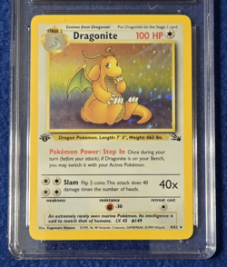 Pokemon ~ Dragonite Holo - Fossil Set 1999 - Wizards of the Coast - CGC 5.5 Ex+ - Image 3