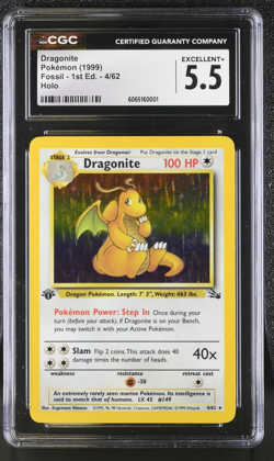 Pokemon ~ Dragonite Holo - Fossil Set 1999 - Wizards of the Coast - CGC 5.5 Ex+ - Image 5