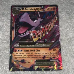 Pokemon M Aerodactyl EX Holo Black Star Promo XY XY98 210 HP Rock Drill Dive - Image 1