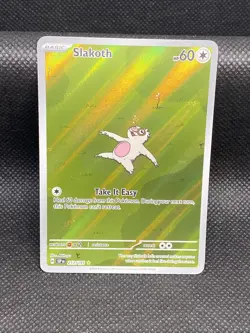 Pokemon Slakoth Illustration Rare SV08: Surging Sparks 212/191 Holo 60 HP - Image 1