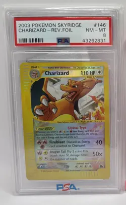2003 Pokemon CHARIZARD #146/144 Skyridge Reverse Holo Secret Rare English PSA 8 - Image 1