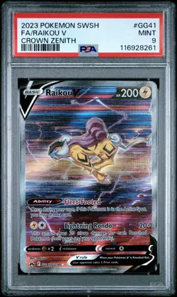 2023 Pokemon Crown Zenith Raikou V #GG41 PSA 9 - Image 1