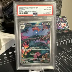 Gloom 198/197 PSA 10 Pokemon Sv: Obsidian Flames IR Illustration Rare - Image 1
