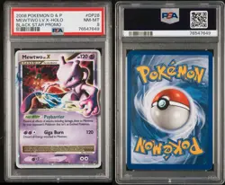 2008 POKEMON DIAMOND & PEARL BLACK STAR PROMO #DP28 MEWTWO LV.X-HOLO PSA 8 - Image 3