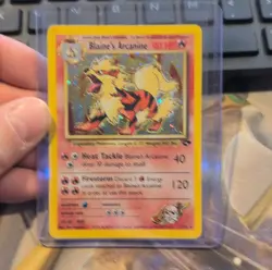 Blaine's Arcanine Gym Challenge 1/132 Holo Rare Pokemon 90 HP Unlimited English - Image 1
