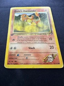 Pokemon TCG Blaine's Charmander 1st Edition Gym Heroes 61/132 MP-HP B - Image 3
