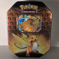 Factory Sealed Nintendo Pokemon TCG Hidden Fates Raichu GX Tin - Image 1