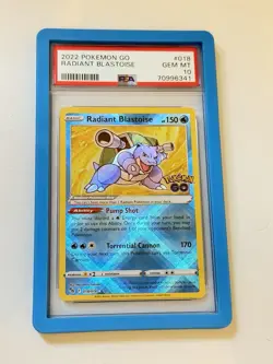 Pokemon TCG Radiant Blastoise Holo Card Pokemon Go 018/078 PSA 10 - Image 3