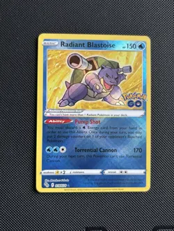 Pokemon TCG Radiant Blastoise Holo Card Pokemon Go 018/078 Near Mint - Image 1