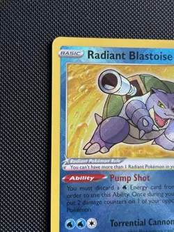 Pokemon TCG Radiant Blastoise Holo Card Pokemon Go 018/078 Near Mint - Image 2