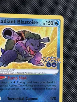 Pokemon TCG Radiant Blastoise Holo Card Pokemon Go 018/078 Near Mint - Image 3