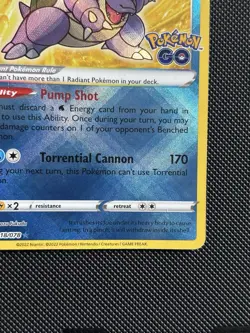 Pokemon TCG Radiant Blastoise Holo Card Pokemon Go 018/078 Near Mint - Image 4