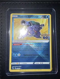 Pokemon TCG Radiant Blastoise Holo Card Pokemon Go 018/078 - Image 1