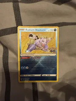 Pokemon TCG Radiant Blastoise Holo Card Pokemon Go 018/078 NM/MT Condition - Image 1