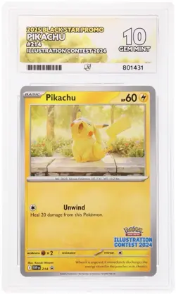ACE 10 GEM MINT Pikachu Illustration Contest 2024 214 SVP214 Promo Pokemon Card - Image 1