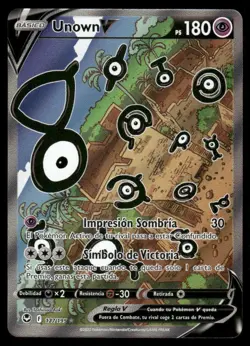 Pokemon Cards Unown V 177/195 Silver Tempest Ultra Rare NM - Image 1