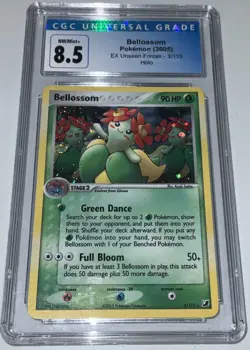 CGC 8.5 Bellossom EX Unseen Forces 3/115 Holo Regular Pokemon Card PSA BGS 2005 - Image 1
