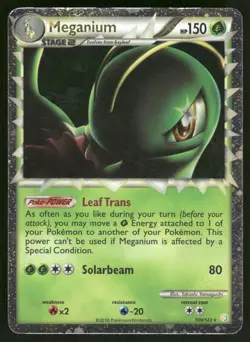 Pokemon Cards Meganium 109/123 HeartGold & SoulSilver Rare Prime MP - Image 1
