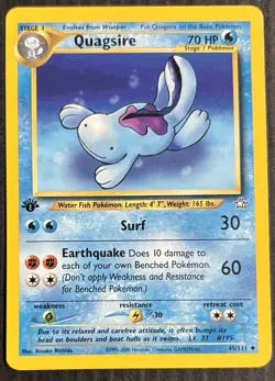 NM 1st Edition Quagsire Neo Genesis - #45/111 - UNCOMMON Pokemon Card 2000 WOTC - Image 1
