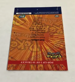 2000 Topps Pokemon Tracey #3 Pop Up Card Card TV Animation Series 3 Light Play - Image 3