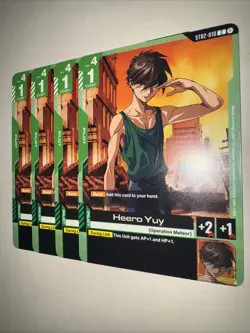 Gundam Card Game Heero Yuy ST02-010 C X4 Playset TCG CCG English - Image 3