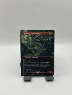 MTG, Hunting Velociraptor 4 NM (Borderless) Universes Beyond: Jurassic Pikachu - Image 1