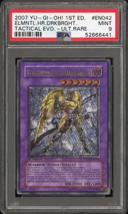 Yu-Gi-Oh! Elemental Hero Darkbright TAEV-EN042 Ultimate Rare 1st Edition PSA - Image 1